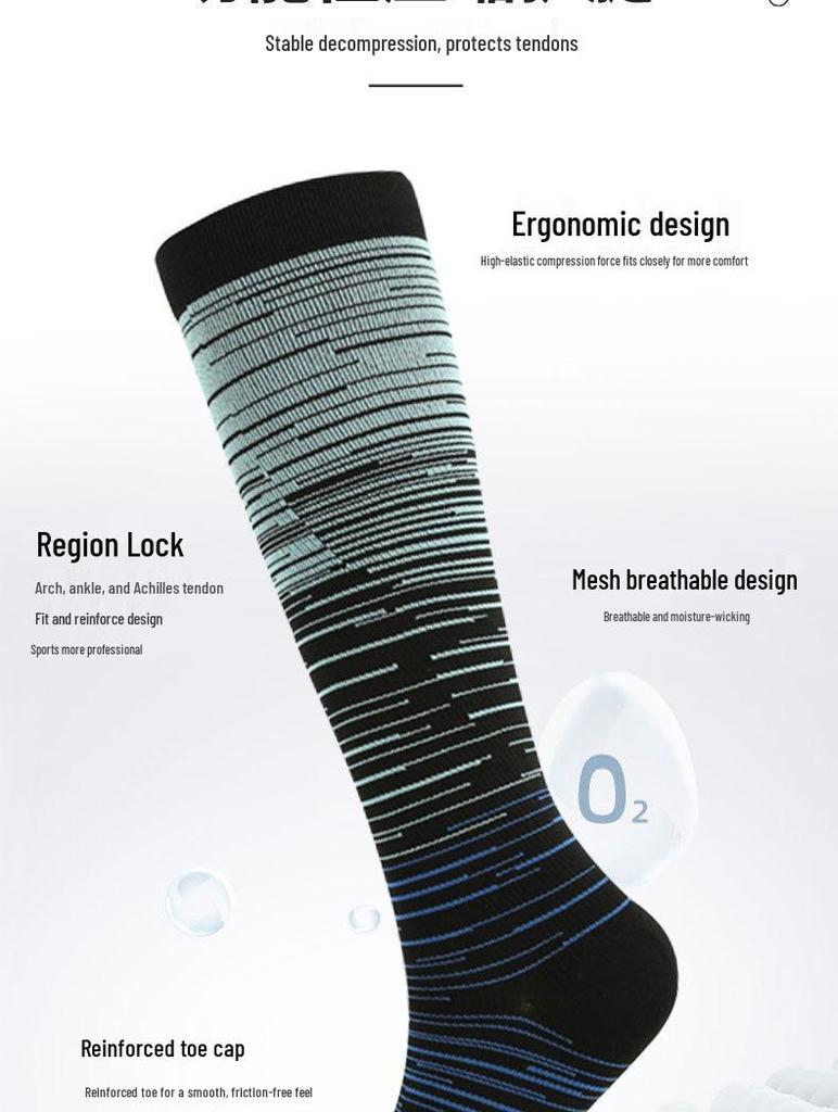 Unisex Cross-Border Compression Socks - Perfect for Sports, Running, Yoga; Knee-High, Calf-Length; Leg Slimming.