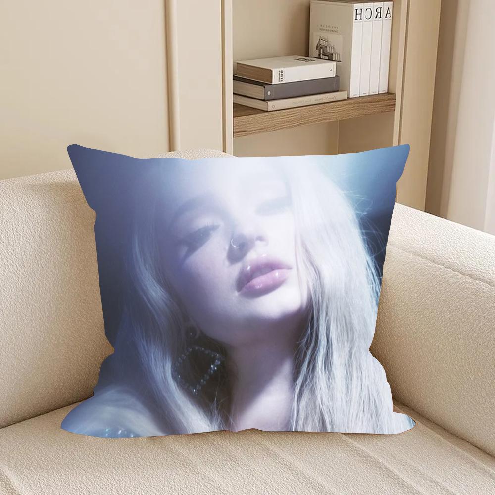 Singer Kim Petras Don't Lie Single Pillow Case Square Double-Sided Printing Short Plush Sofa Cushion Cover Bedroom Bedside