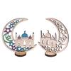 Wood Moon Ornaments Eid Mubarak Moon Decoration Enhances Festival Ambient for Home Restaurant CafeJM00454