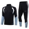 Men Women Soccer Training Kit Half-Zip Long Sleeve Jersey Shorts Set Football Practice Matches