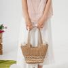 New summer shoulder straw bag bag large capacity tote bag women's versatile handwoven bag beach vegetable basket bag