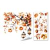 Decorative Window Film for Autumn Decor Static Sticker with Cute Animals & Maple Leaves, Removable Harvest Durable Clings Store Fronts