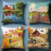 Farm Cushion Cover Soft Decorative Pillow Case Suitable for Bedroom Sofa Car Travel Use