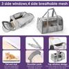 Cat Carrier Bag Oxford Cloth Foldable Pet Carrier Cage Breathable Carrier Portable Dog Crate Bag with Food Bowl Shoulder Strap