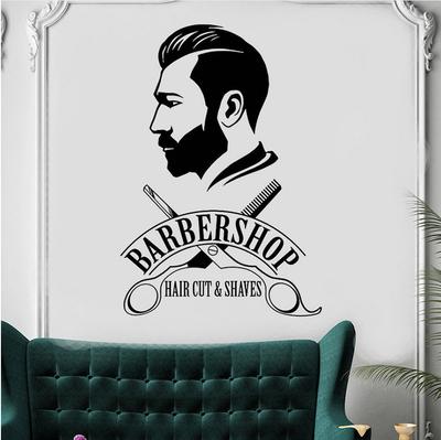 Personalized Wall Stickers For Barbershop Window Beauty Salon Background Wall Stickers Decoration