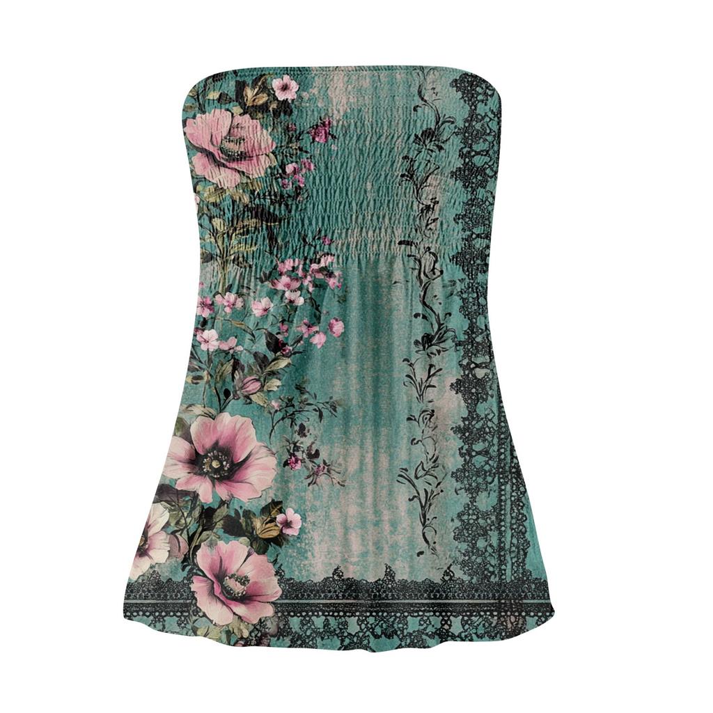 Top a tubino da donna, maglietta senza maniche con stampa sexy con spalle scoperte