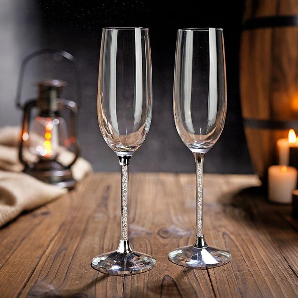 Crystals Champagne Glasses Long Stem Sparkling Wine Cup High Borosilicate Glass Bar Wine Lovers Red Wine Glasses