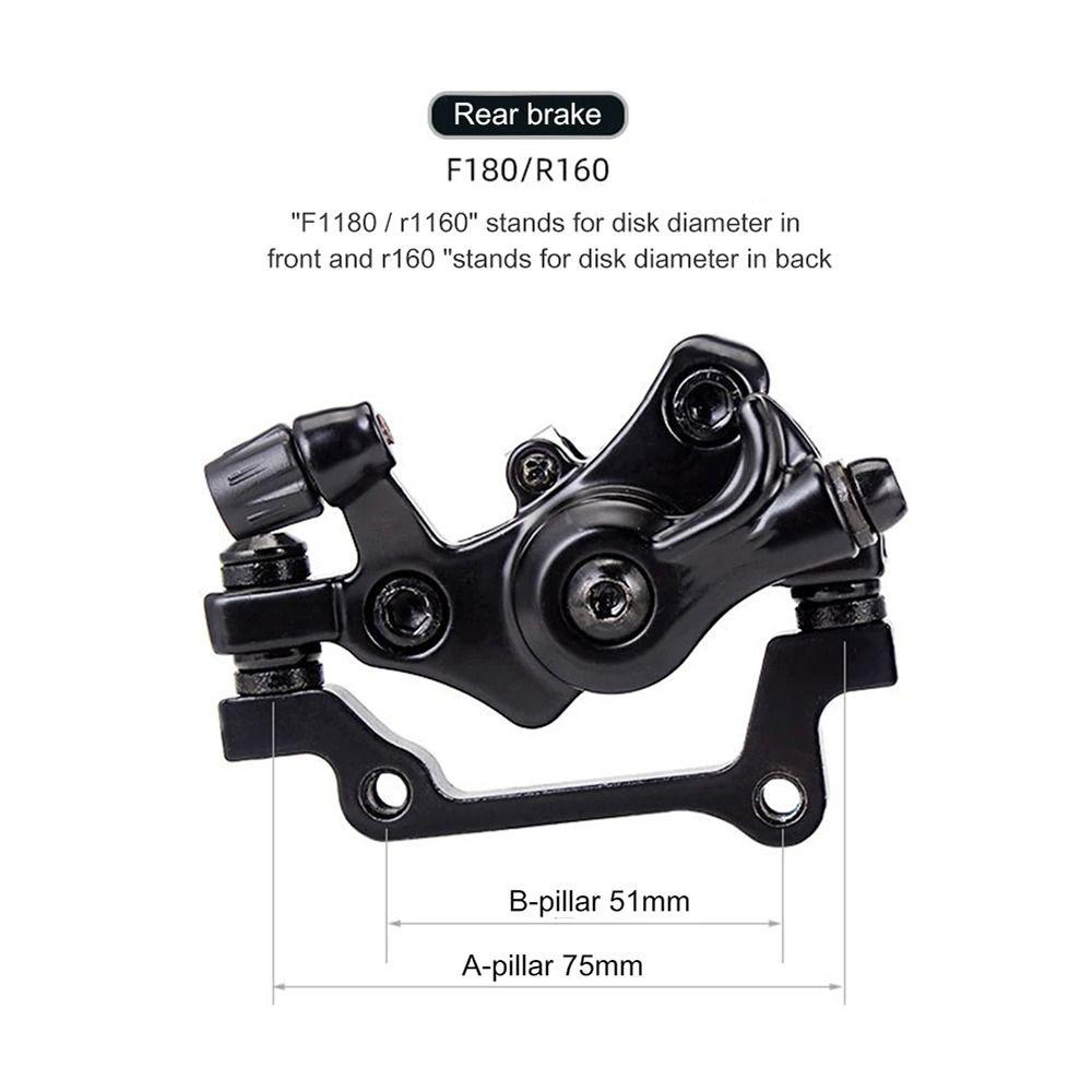 Aluminum Alloy MTB Brake Caliper Front/Rear Line Pulling Bicycle Mechanical Disc Brake Set 160mm Light Bike Pushes Caliper