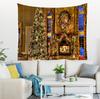 Cartoon Christmas Tapestry Christmas Gifts Socks Christmas Tree Night Scene Wall Hanging Home Living Room Festival