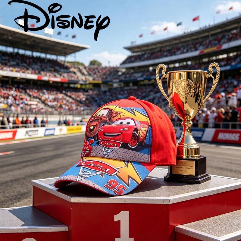 Disney Lightning McQueen Baseball Cap Car Sun Protection Visor Breathable Knitted Visor Outdoor Casual Style Crochet Visor McQueen Baseball Cap
