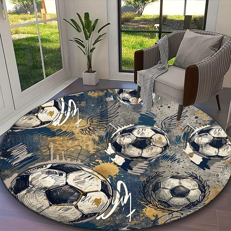 

Deep Green Desert Wildlife Print Round Rug, Multi-functional Office Chair Sofa Carpet, Easy Clean Carpet for Home and Living Spaces Diameter 60cm