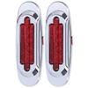 Pair 16LEDs Taillight Electroplated Trim Side Marker Auto External Lamps for 12V 24V Car Truck PickupRed Lens