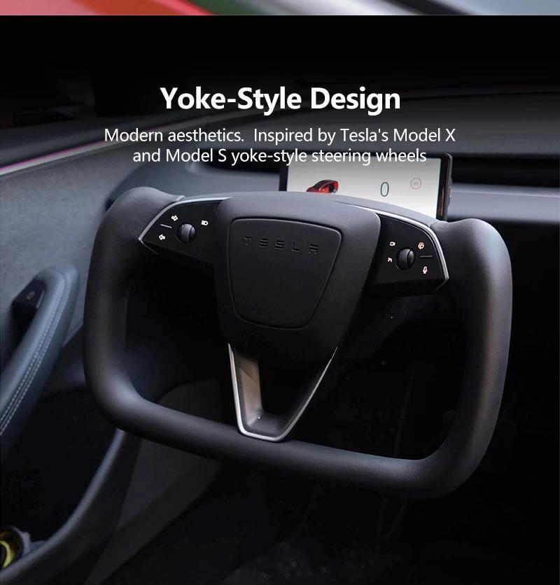 Handle For Tesla Model 3 Highland 2026 Yoke Steering Wheel Alcantara/Nappa Leather Car Racing Model 3 Highland 2024 2025