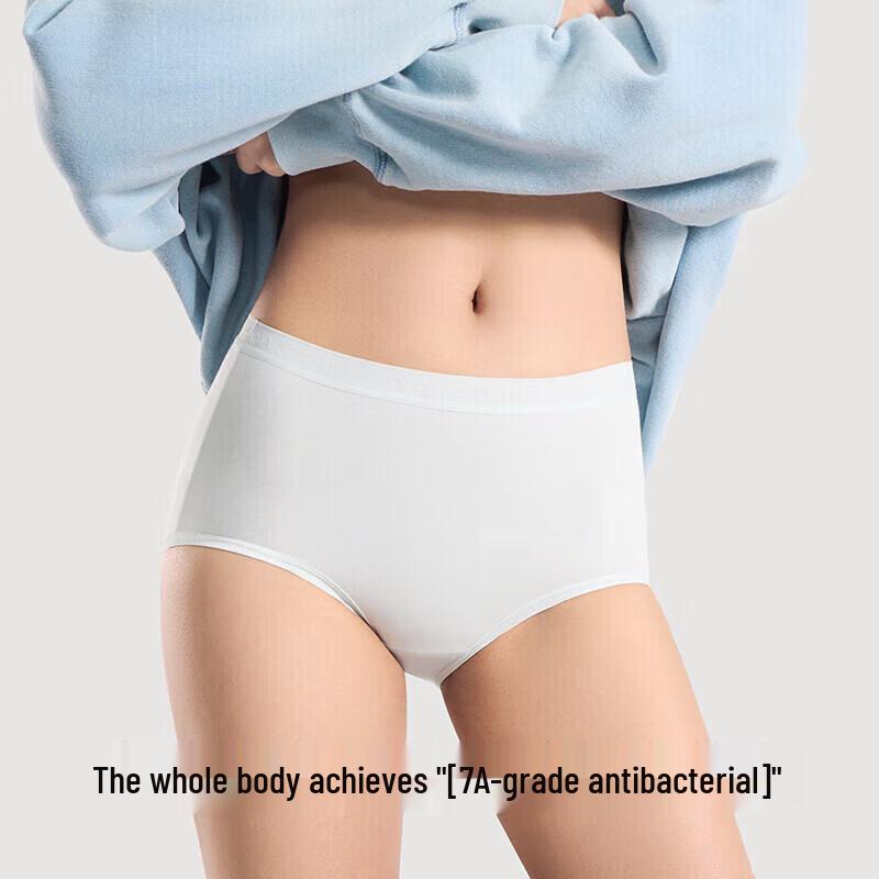Youkeshu Women's High-Waist 7A Antibacterial Baby Cotton Briefs