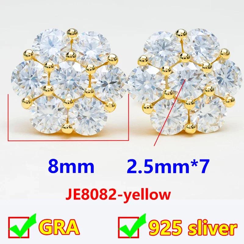 

Classic Women s Moissanite Diamond Flower Stud Earrings 925 Silver Jewelry Modern Moissanite Earring Luxury for Women add bag
