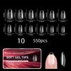 550Pcs Semi-Matte Fake Nails No Polishing Press On False Nails Medium Short Design Nail Tips Salon Home Diy Fake Nail Extension