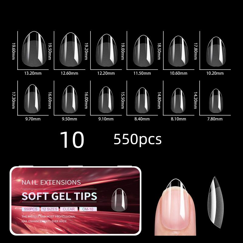 550Pcs Semi-Matte Fake Nails No Polishing Press On False Nails Medium Short Design Nail Tips Salon Home Diy Fake Nail Extension