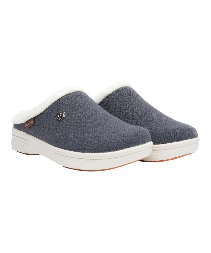 Genuinegrip Bordeaux 30-Wool Boa Fur Slippers - Dark Grey