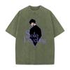 Anime Solo Leveling Sung JinWoo Graphic Print T Shirt Men Vintage Washed Tshirts Manga Cotton Tee Harajuku Male Casual T-shirt