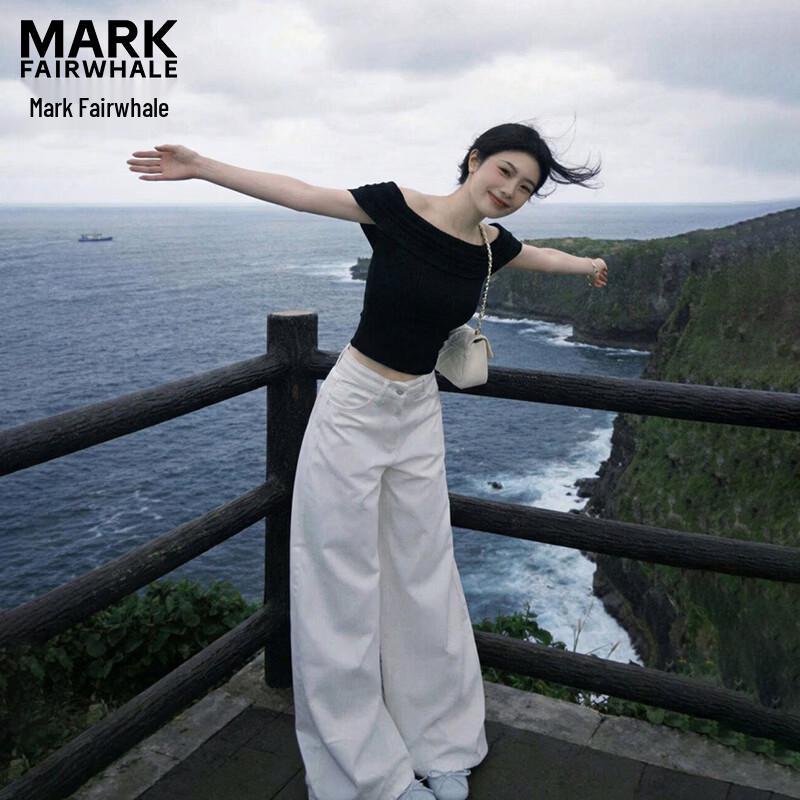 MARK FAIRWHALE Off-Shoulder Slim-Fit Short-Sleeve Top S чёрный