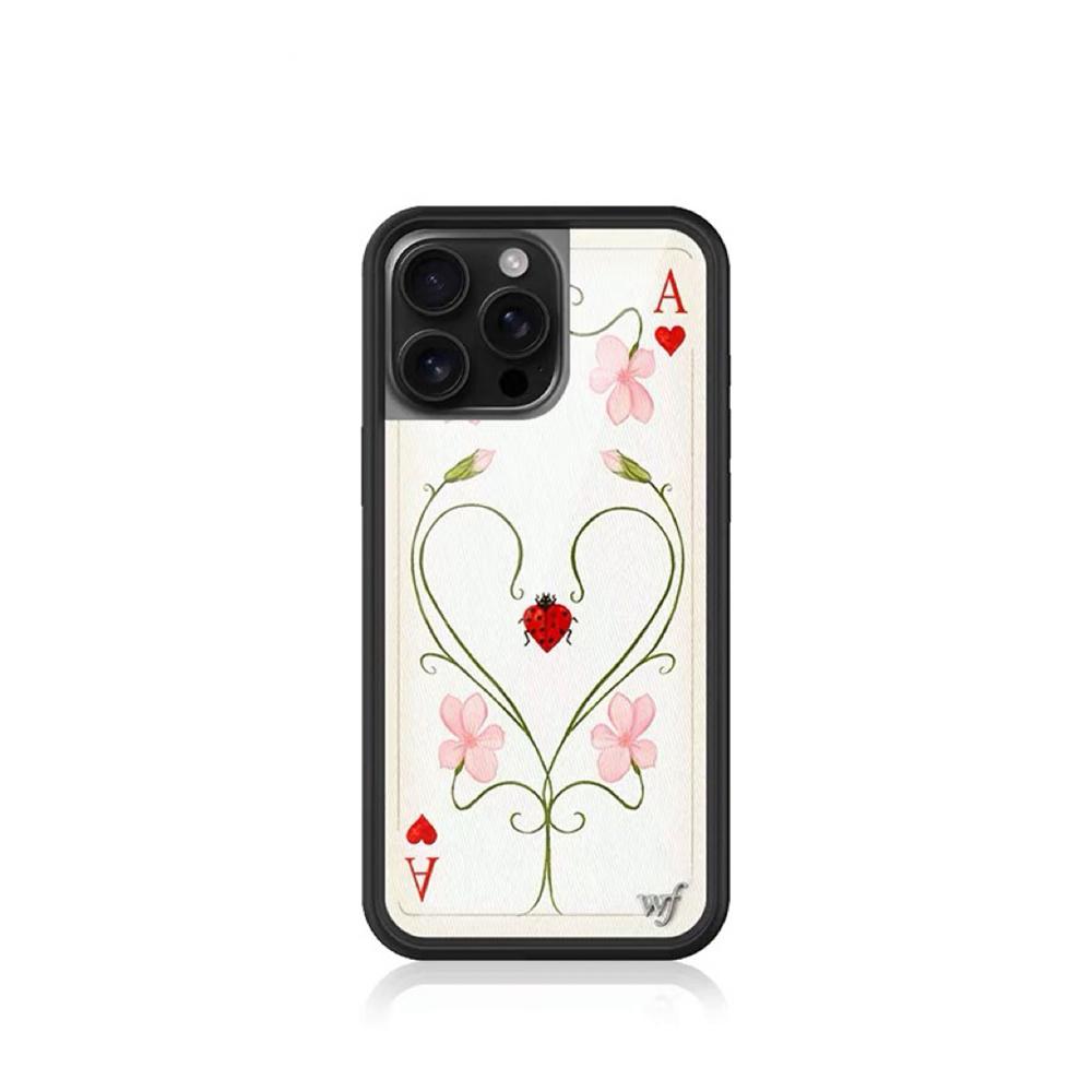 Custodia Telefono Fiori di Campo Campanula Sogni Ciliegio Per iPhone 17 16Pro Max 15plus 14 12 13 Lila Muschio Sogni Cuori Copertura Poker 3D WF