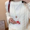Snowman Christmas Necklace Santa Claus Long Necklace Fashion Sweater Chain Pendant  Girl