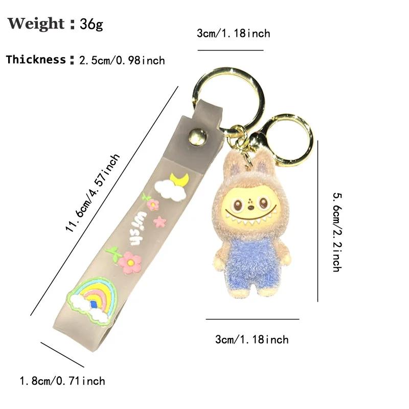 New 1Pc Labubu Kawaii Sheep Keychain Cartoon Cartoon Three-dimensional Doll Students Schoolbag Pendant Car Key Chain Gifts for Children