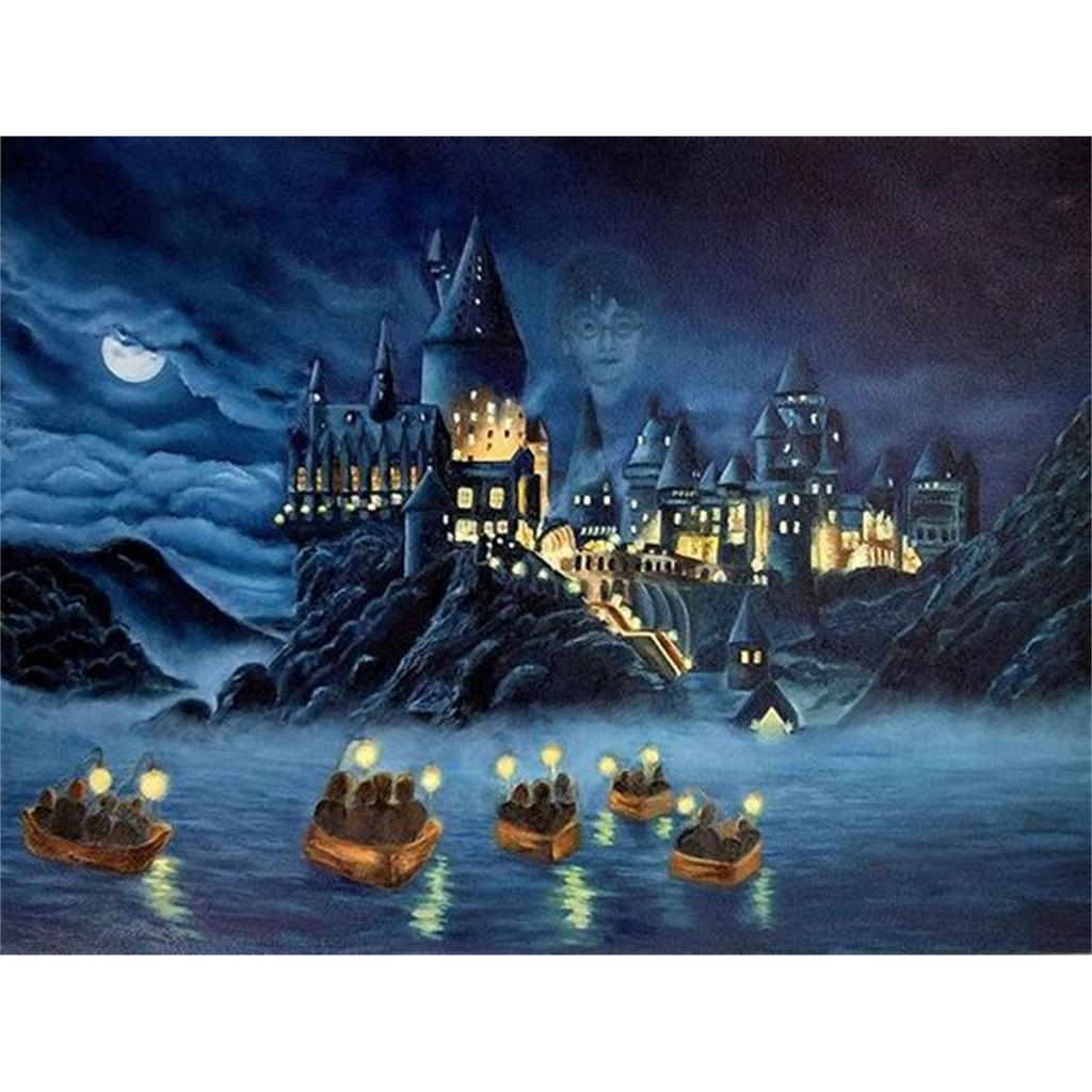 Zamek Harry'ego Pottera Magia Diamentowe Malowanie Sztuczna Mozaika Haft Krzyżykowy Łazienka 5D DIY Wzór Artystyczny Tworzenie
