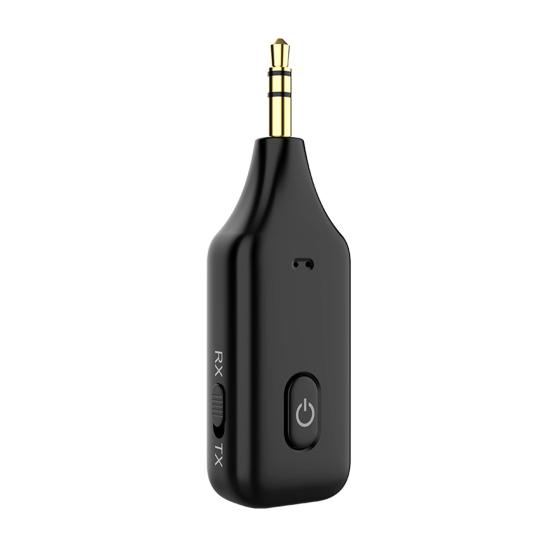 

Аудіоадаптер Bluetooth-сумісний приймач-передавач Інтерфейс 3,5 мм AUX-адаптер для автомобіля Домашній телевізор Комп’ютер чорний