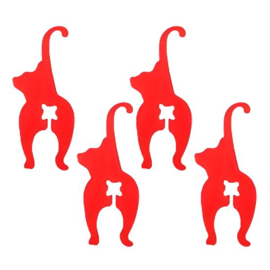 4Pcs Cat Butt Bread Clip Reusable Cat Dog Food Bag Clips 3D Printed Funny Cat Dog Butt Shaped Bread Tie Cat Lover Gifts