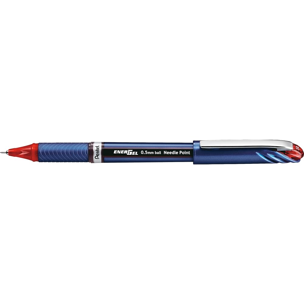 Pentel EnerGel Euro Gel Ink Ballpoint Pen 0.5mm Red Pack of 10