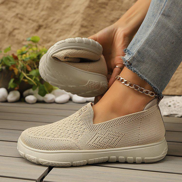 2025 Damen Atmungsaktive Leichte Slipper Freizeitschuhe - Weiche Sohle, Runde Zehenpartie, Frühling/Herbst Stil