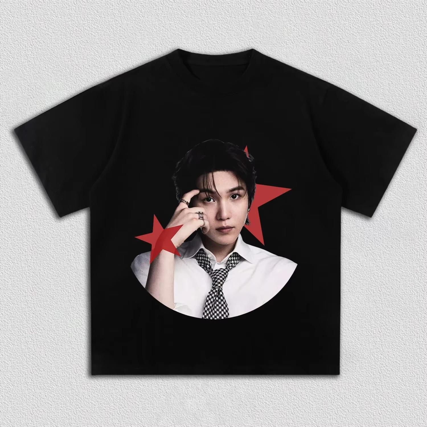 2026 BTS World Tour Arirang Suga Pattern Kpop Loose Fashion Unisex Women And Men T-Shirt 4XL