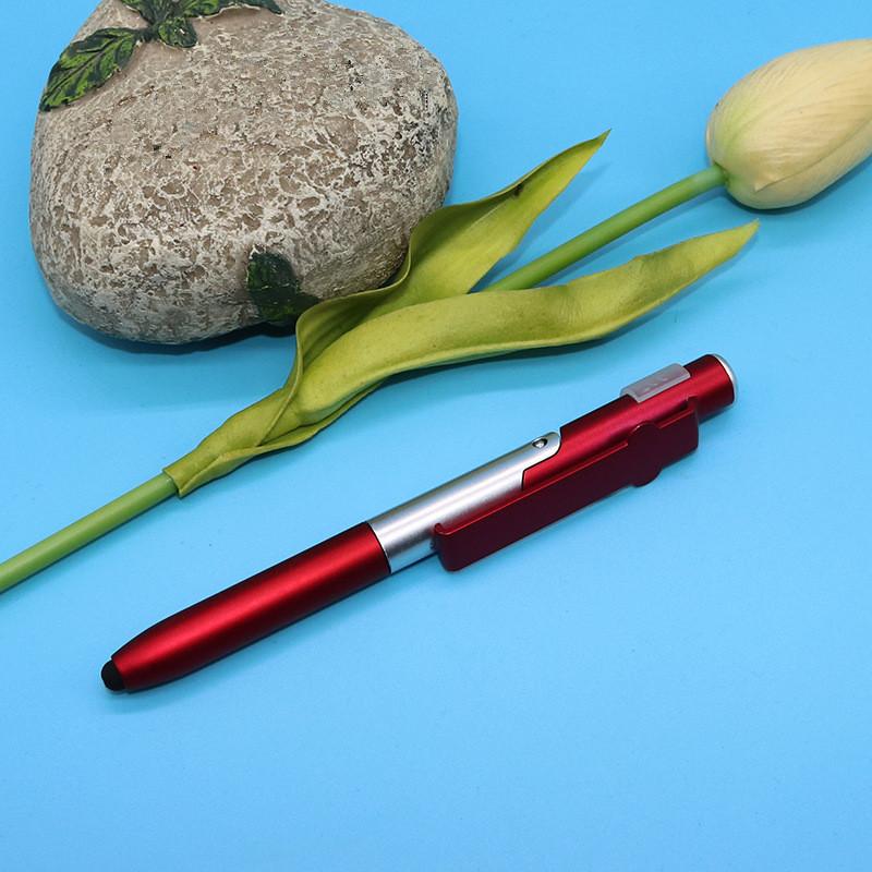 4-In-1 Multifunction Ballpoint Pen Led Light Foldable Phone Stand Night Reading Writing Pencil For Office School Students