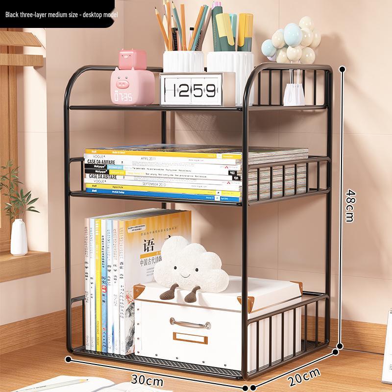 Multilayer Desktop Bookshelf Organizer for Office, Study, Dorm, and Dining Table.