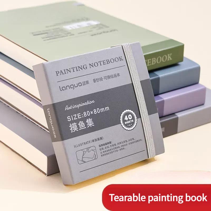 1PC Tearable Drawing Notebook Wonderful Drawing Fishbook Markpen Sketching Watercolor Notebook Thick Acrylic Cardboard Handbook