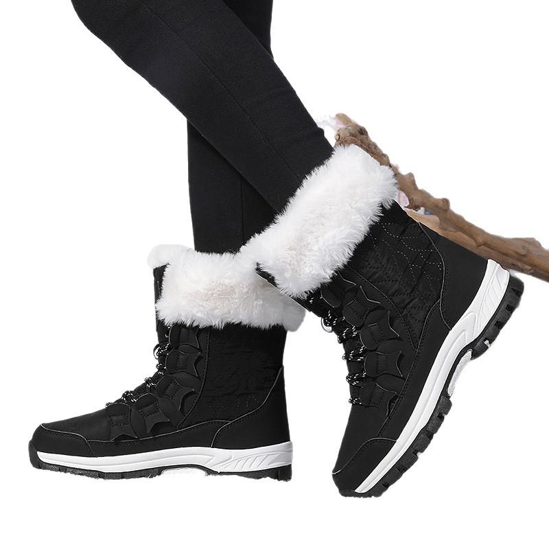 2025 Women's High-Top Snow Boots: Versatile, Velvet-Lined, Warm Winter Hiking Shoes