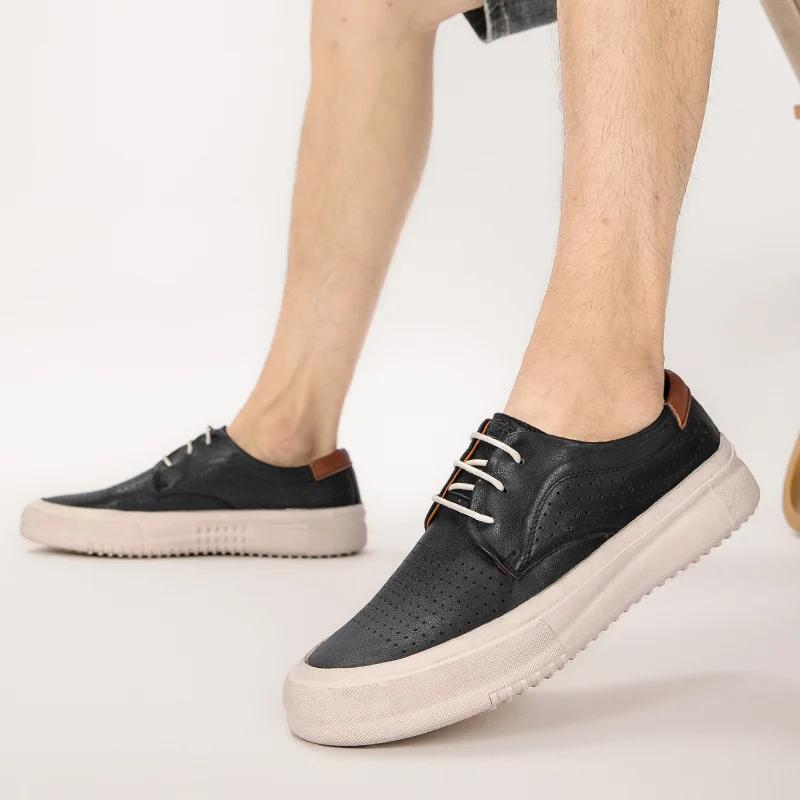 Genuine Lether mens casual shoes luxury brand comfortable formal shoes high quality fashion men sneakers designer Oxfords shoes
