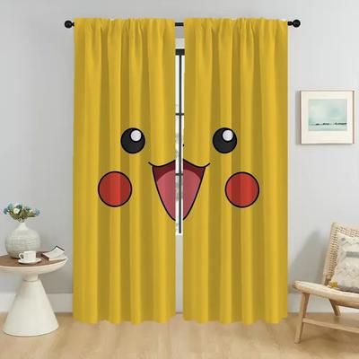 P-pokemones Curtains Child Room Partition Tulle for Bedroom Living Room Curtain Shades Home Interior Curtains 2 Pieces Kitchen