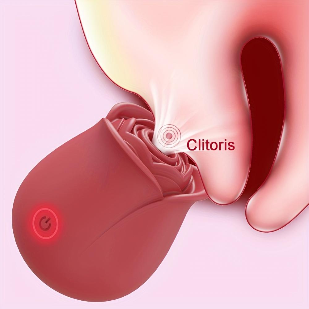 1pc ALWUP Rose Sucking Vibrator for Women, Rechargeable Battery Powered Clitoral Stimulator with 10 Modes