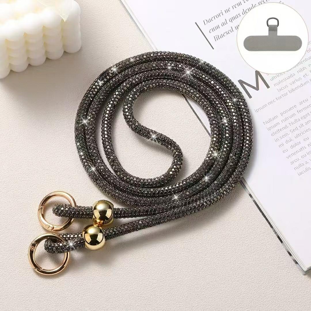 

60см Намисто зі стразів, Шнурок для телефону з петелькою, Регульований ремінець кросбоді Grey