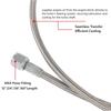 Universal 12" 24" 36" 48" 60" Turbo Oil Feed Line Kit Stainless steel Braided AN4 0+90 Degree PTFE Turbine Oil Feed Pipe
