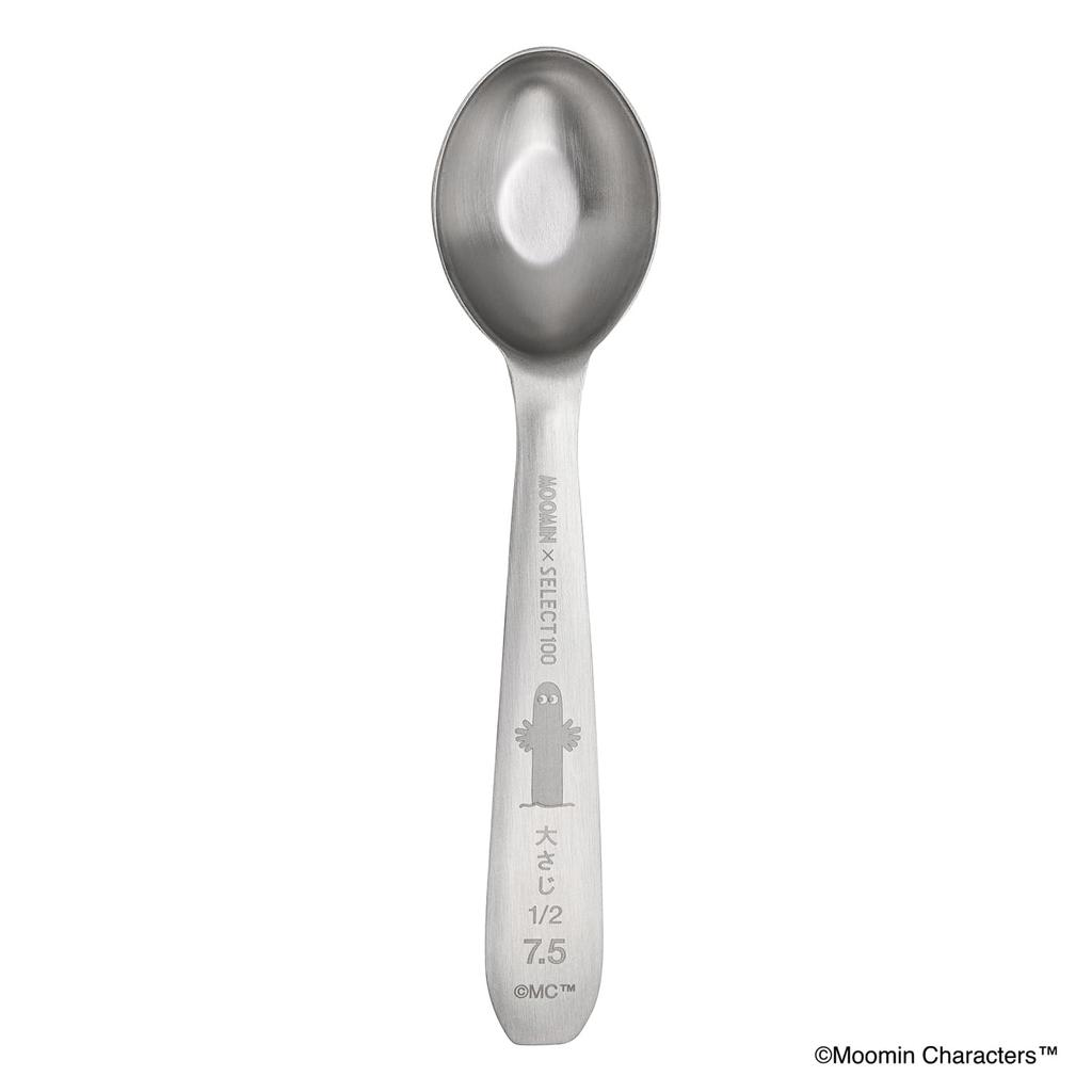 Kai Measuring Set of 1 1 Oval Dishwasher Easy To Moomin X SELECT100 DH3203 Spoons, 4 Tbsp, 1/2 Tsp, Tsp, 1/2 Tsp, Shape, Safe, Clean, Silver,