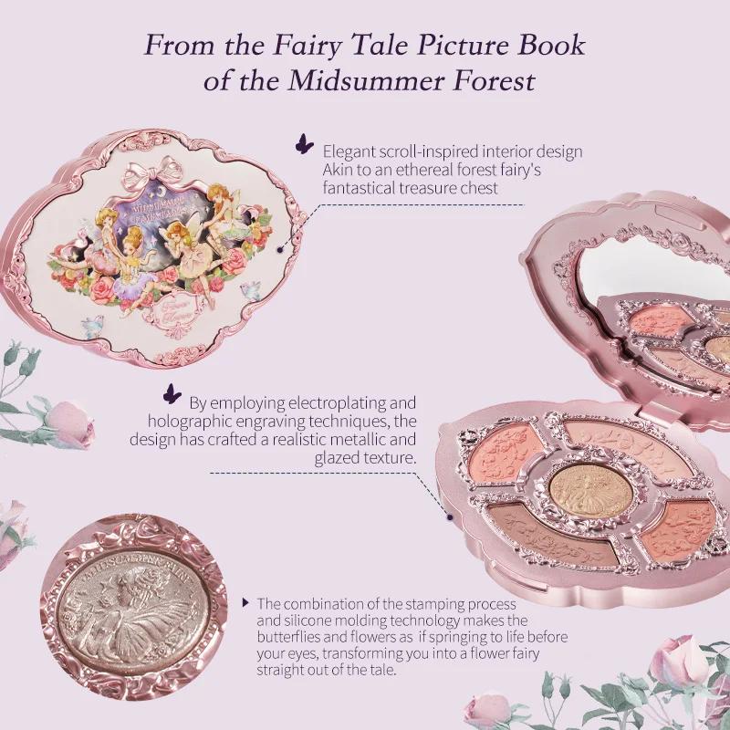 Flower Knows Midsummer Fairytales Collection Embossed Five-Color Makeup Palette