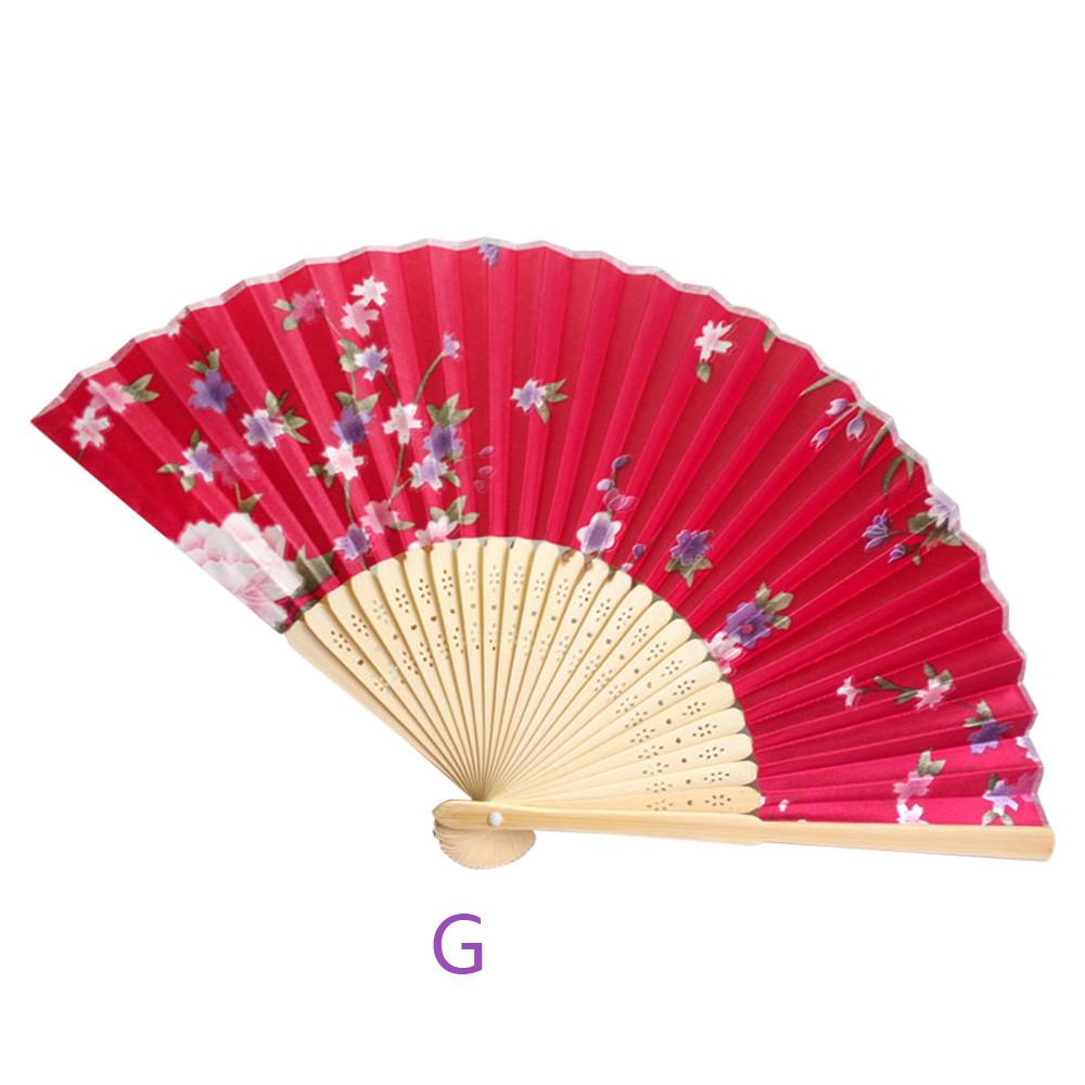 Silk Fan Chinese Japanese Style Folding Home Decoration Vintage Art Craft Gift Party Dance Print Flower Pattern Hand Fan Gift
