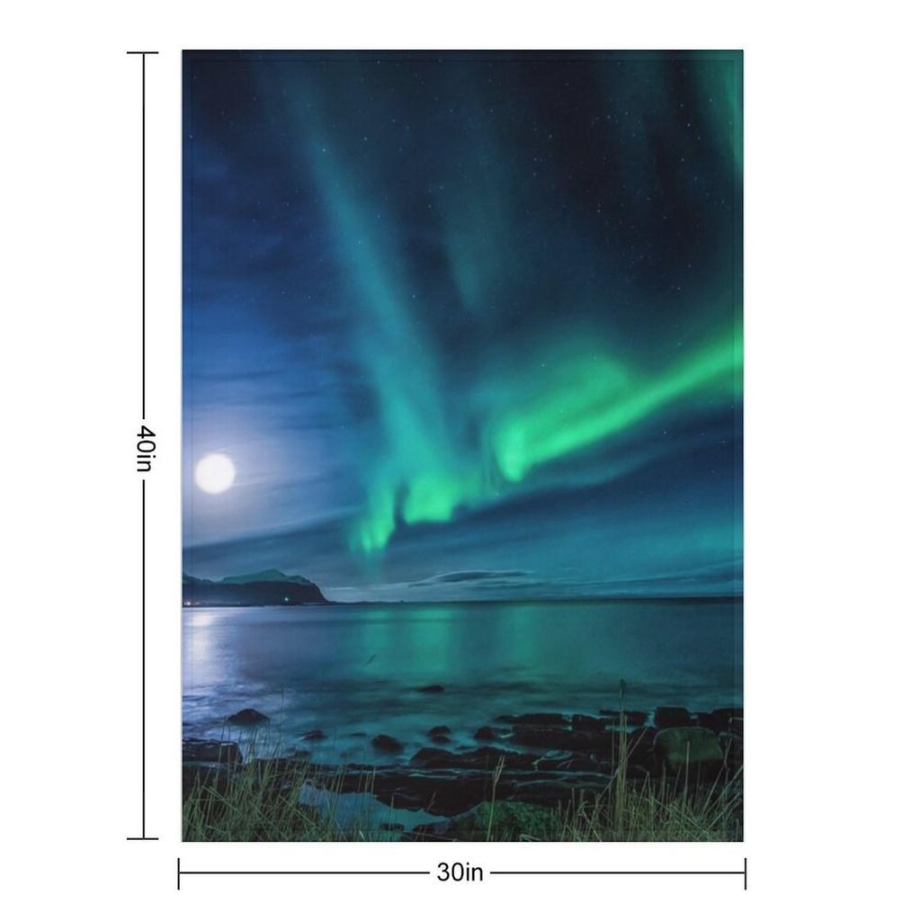 Aurora Borealis Throw Blanket Soft Beds Blankets and Throws Hair Flannels Blankets