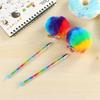 1Pcs 0.5mm Gel Pen Colorful Rainbow Plush Fountain Signing Black Ink Color Pen Office School Pencil Lollipop