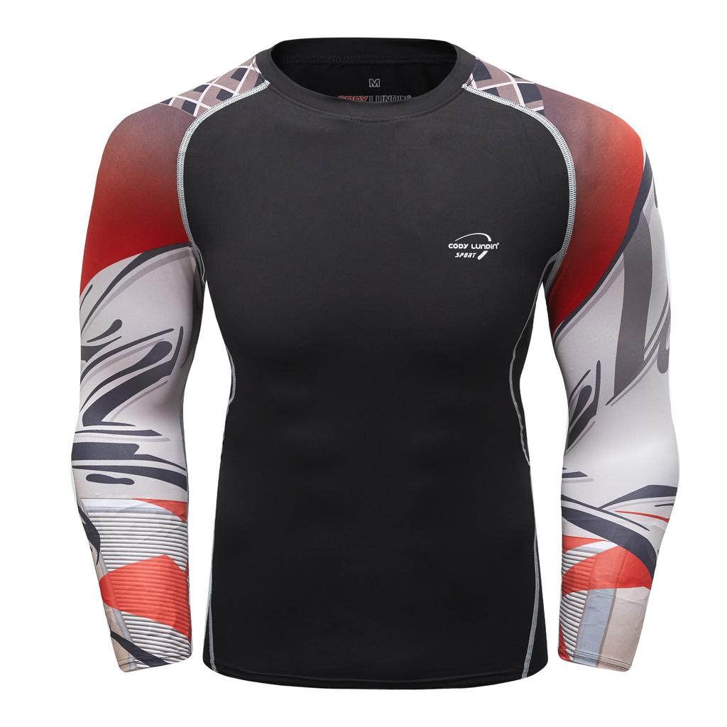 Cody Lundin Polyester Spandex 3d Print Compression T Shirts Sublimated MMA Rash Guard Surf Long Sleeve Boxing Gym Fitness Tops