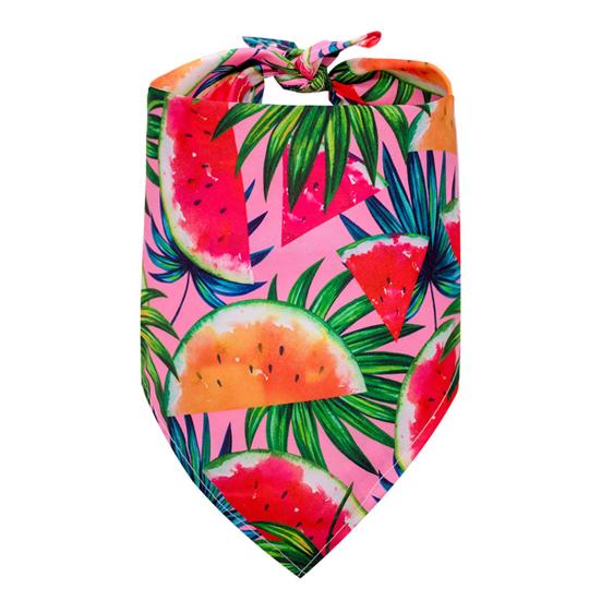 

Бандана для собак в повседневном стиле с фруктовым принтом, треугольный шарф для питомца, нагрудник для собак светло-розовый