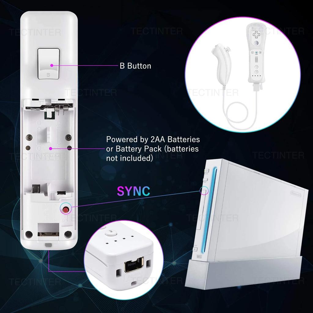 2 in 1 Wireless Bluetooth Remote Controller For Wii Wii U Controle Optional Motion Plus Gamepad Nunchuck Set With Silicone Case